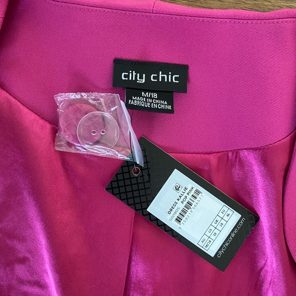 NWT Kallie Dress from City Chic in a Size 18 in Pop Pink - Picture 11 of 13